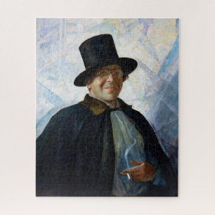 Puzzle Autoportrait en chapeau supérieur et cap par N. C.