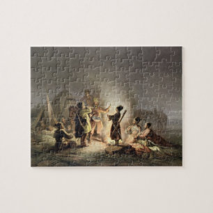 Puzzle Autour du feu de camp (litho de couleur)