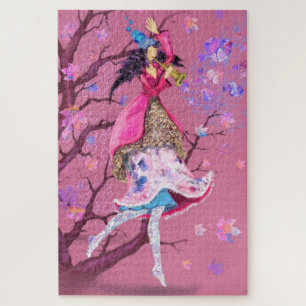 Puzzle Autumn Girl Joy Dessin Vintage Imaginaire Fairytal