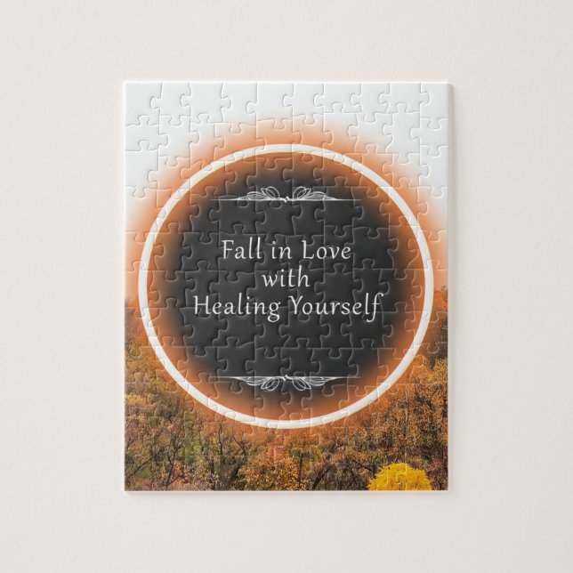 Puzzle Autumn Trees Scene Quote (Vertical)