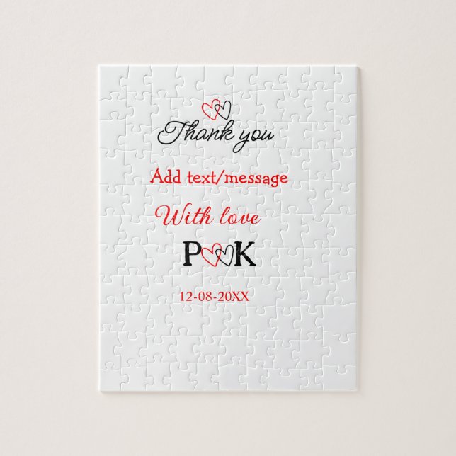 Puzzle Avec amour ajouter lettre nom de couple merci ajou (Vertical)