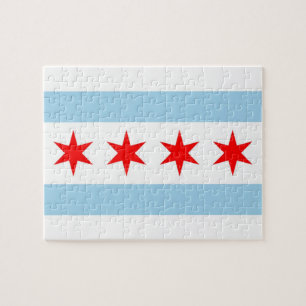 Puzzle avec drapeau de Chicago, Illinois