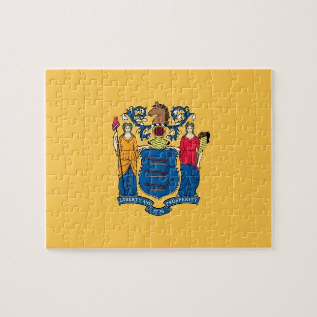 Puzzle avec drapeau de l'État du New Jersey (Horizontal)