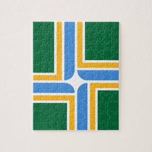 Puzzle avec drapeau de Portland City