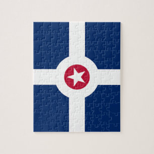 Puzzle avec drapeau d'Indianapolis City