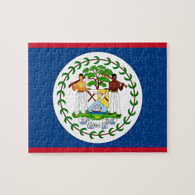 Puzzle avec drapeau du Belize (Horizontal)