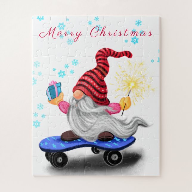 Puzzle avec Gnome de Noël (Vertical)
