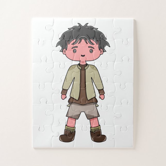 puzzle avec illustration de garçon de dessin animé (Vertical)