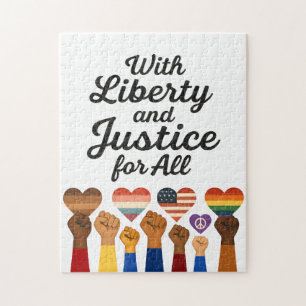 Puzzle Avec la liberté et la justice pour tous, protestez