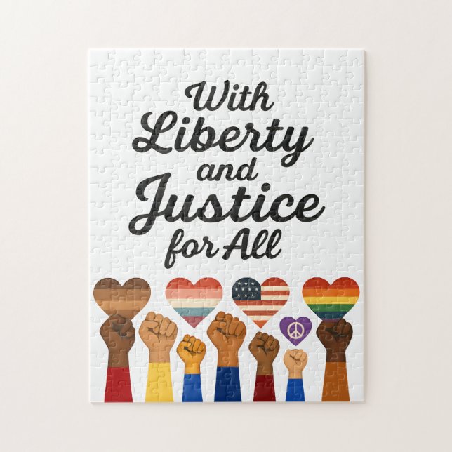 Puzzle Avec la liberté et la justice pour tous, protestez (Vertical)