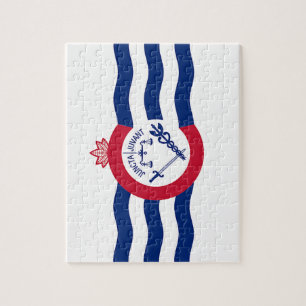 Puzzle avec le drapeau de Cincinnati City