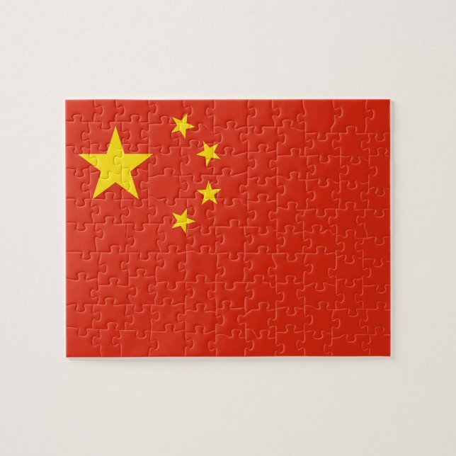 Puzzle avec le drapeau de la Chine (Horizontal)