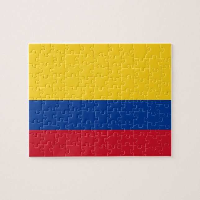 Puzzle avec le drapeau de la Colombie (Horizontal)