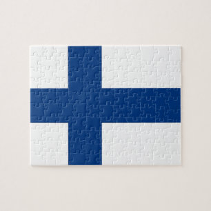 Puzzle avec le drapeau de la Finlande