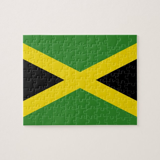 Puzzle avec le drapeau de la Jamaïque (Horizontal)