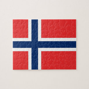 Puzzle avec le drapeau de la Norvège