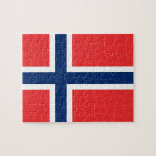 Puzzle avec le drapeau de la Norvège