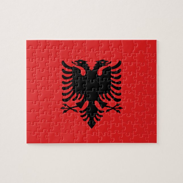 Puzzle avec le drapeau de l'Albanie (Horizontal)
