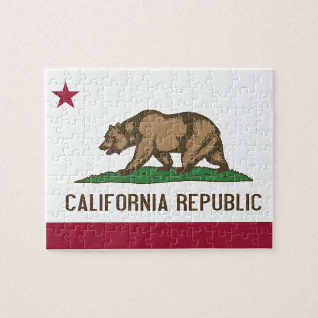 Puzzle avec le drapeau de l'État de Californie (Horizontal)