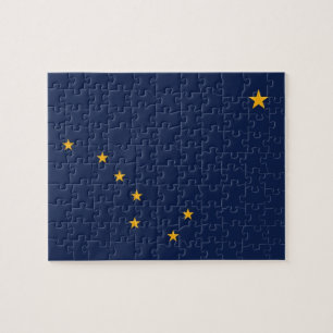 Puzzle avec le drapeau de l'état de l'Alaska