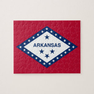 Puzzle avec le drapeau de l'État de l'Arkansas