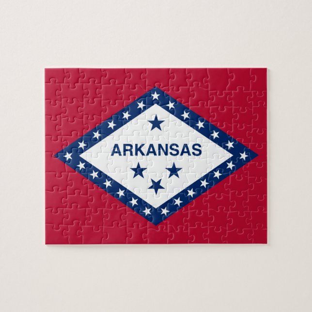 Puzzle avec le drapeau de l'État de l'Arkansas (Horizontal)