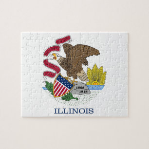 Puzzle avec le drapeau de l'État de l'Illinois