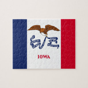 Puzzle avec le drapeau de l'État de l'Iowa