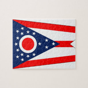 Puzzle avec le drapeau de l'État de l'Ohio
