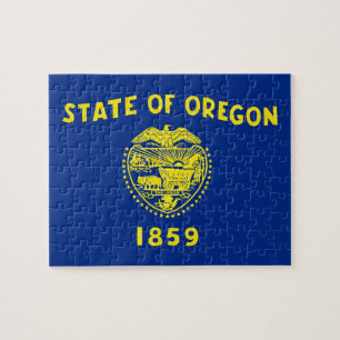Puzzle avec le drapeau de l'État de l'Oregon