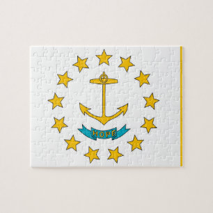 Puzzle avec le drapeau de l'État de Rhode Island