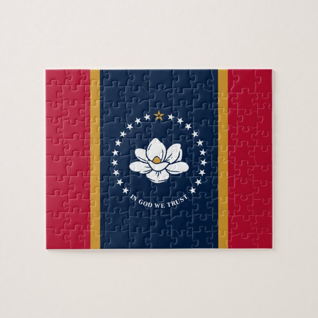 Puzzle avec le drapeau de l'État du Mississippi, É (Horizontal)