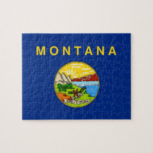 Puzzle avec le drapeau de l'État du Montana