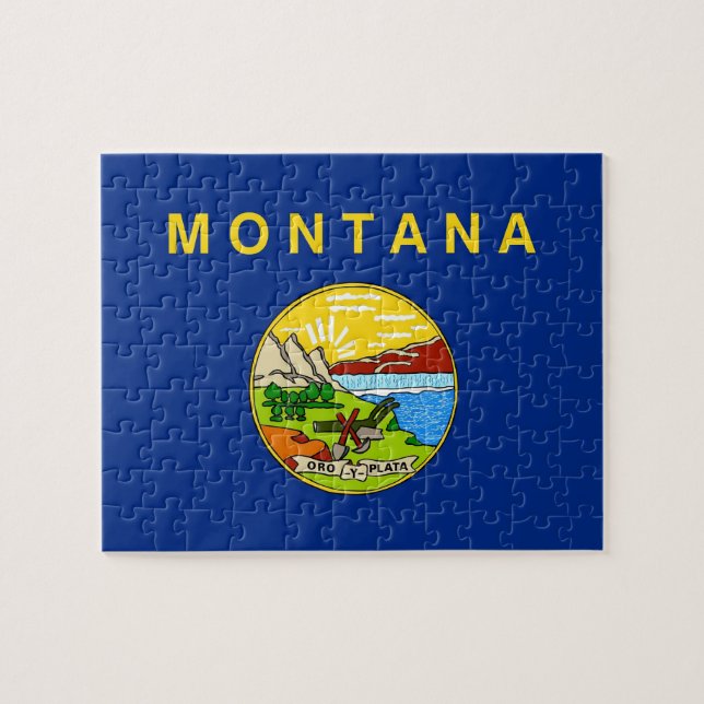 Puzzle avec le drapeau de l'État du Montana (Horizontal)