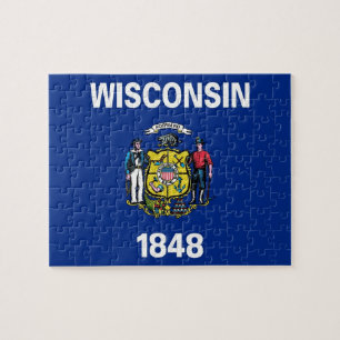 Puzzle avec le drapeau de l'État du Wisconsin