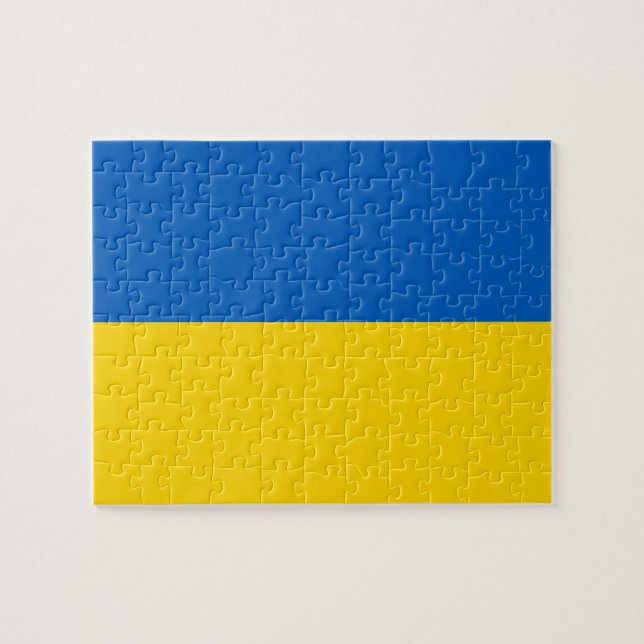 Puzzle avec le drapeau de l'Ukraine (Horizontal)
