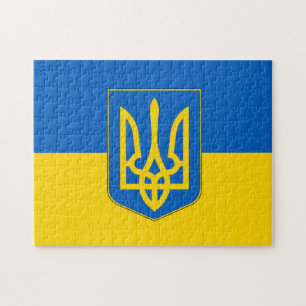 Puzzle avec le drapeau de l'Ukraine