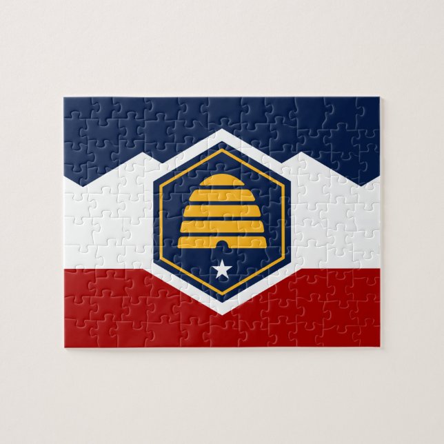 Puzzle avec le drapeau de l'Utah, États-Unis (Horizontal)