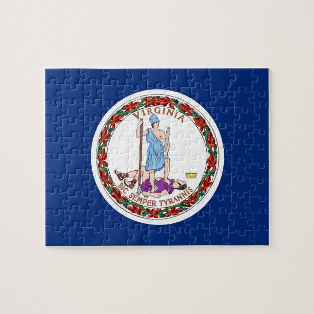 Puzzle avec le drapeau de Virginia State (Horizontal)