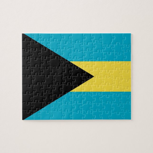 Puzzle avec le drapeau des Bahamas (Horizontal)