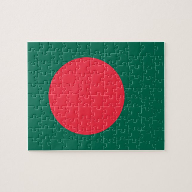 Puzzle avec le drapeau du Bangladesh (Horizontal)