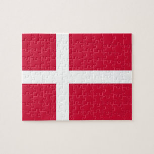 Puzzle avec le drapeau du Danemark