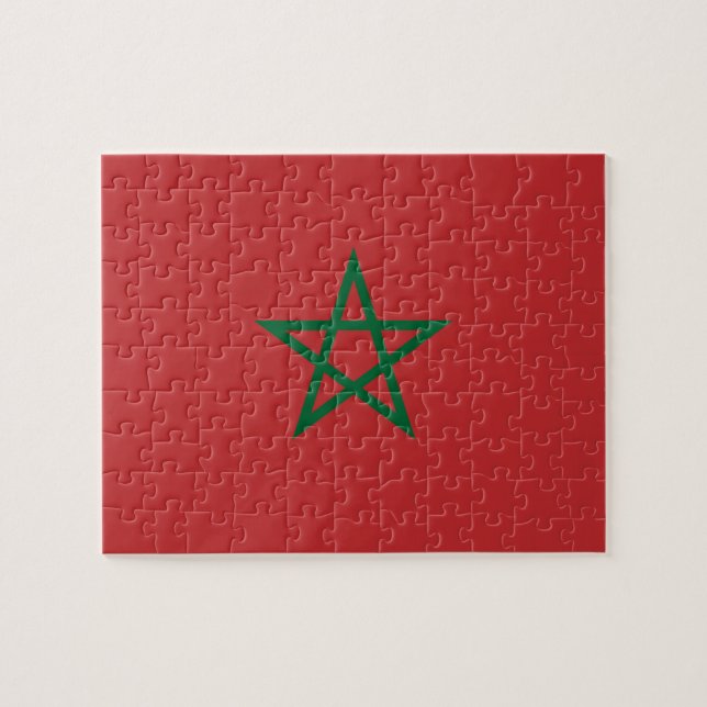 Puzzle avec le drapeau du Maroc (Horizontal)