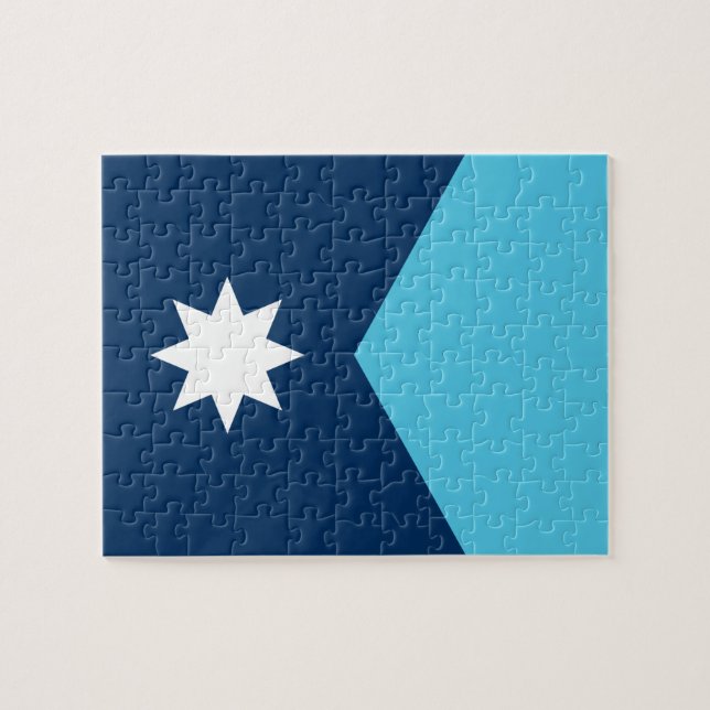 Puzzle avec le drapeau du Minnesota, États-Unis (Horizontal)
