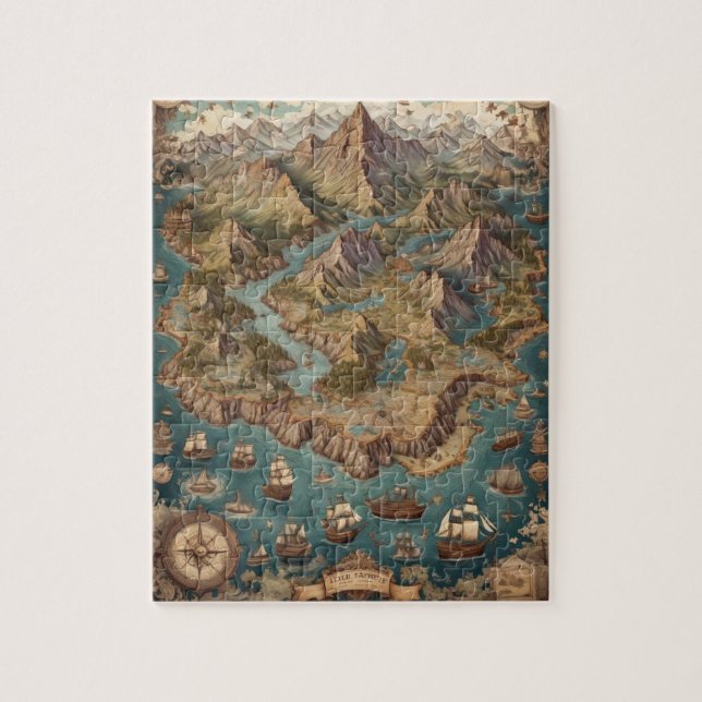 Puzzle Aventure Carte vintage (Vertical)