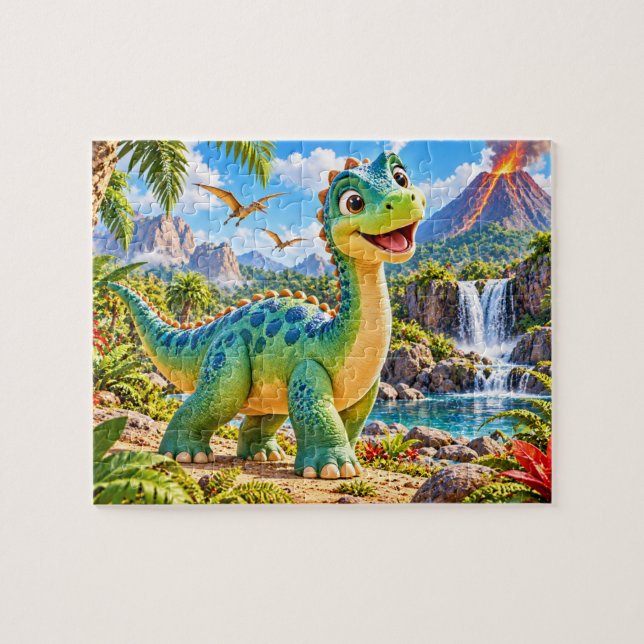 Puzzle Aventure de dinosaure amical (Horizontal)