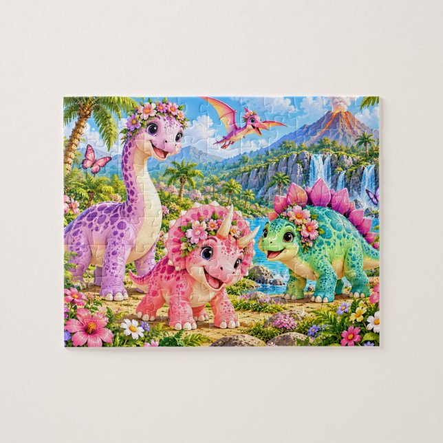 Puzzle Aventure de dinosaure mignon (Horizontal)