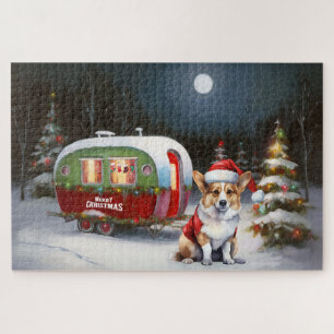 Puzzle Aventure de Noël de la caravane de Corgi d'hiver 