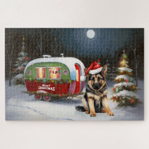 Puzzle Aventure de Noël en caravane de Berger Allemand en