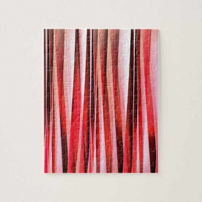 Puzzle Aventure Rouge Motif Abstrait Rayé (Vertical)
